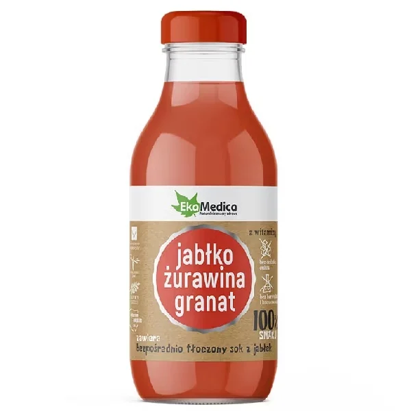 Ekamedica Sok jabłko, żurawina, granat, 300 ml