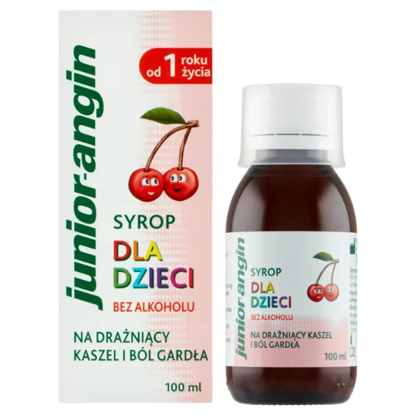 Junior-angin, syrop dla dzieci od 1 roku życia, smak czereśniowy, 100 ml