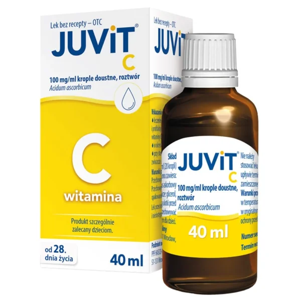 Juvit C 100 mg/ml, krople doustne dla dzieci od 28 dnia życia, 40 ml