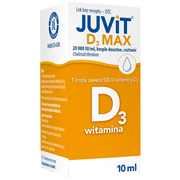 Juvit Kids D3 20000 IU/ml, krople doustne, roztwór, 10 ml