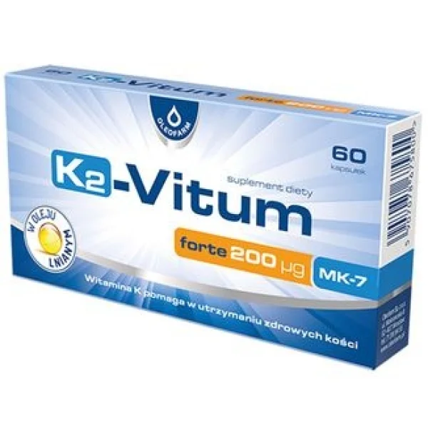 K2-Vitum Forte 200 µg, witamina K2 Mk-7, 60 kapsułek