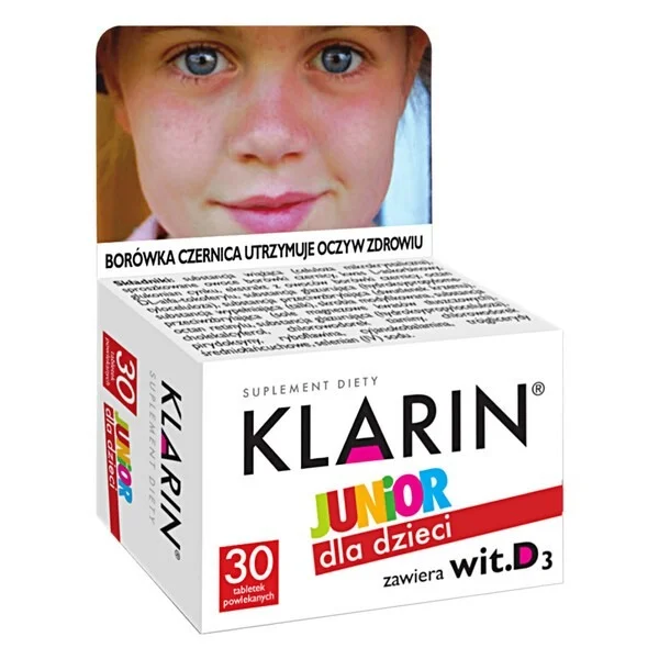 Klarin Junior, dla dzieci od 6 lat, 30 tabletek powlekanych