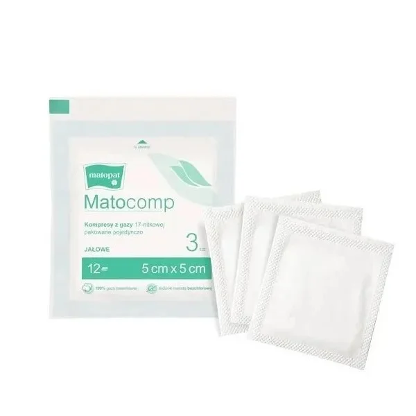 matopat-matocomp-kompresy-jalowe-100%-bawelny-17-nitkowe-12-warstwowe-5-cm-x-5-cm-3-sztuki