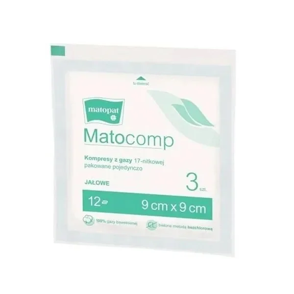 matopat-matocomp-kompresy-jalowe-100%-bawelny-17-nitkowe-12-warstwowe-9-cm-x-9-cm-3-sztuki