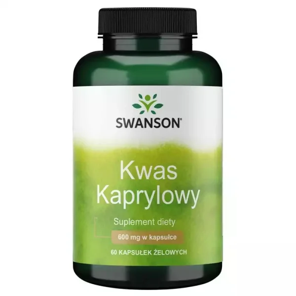 Swanson Kwas Kaprylowy 600 mg, 60 kapsułek żelowych