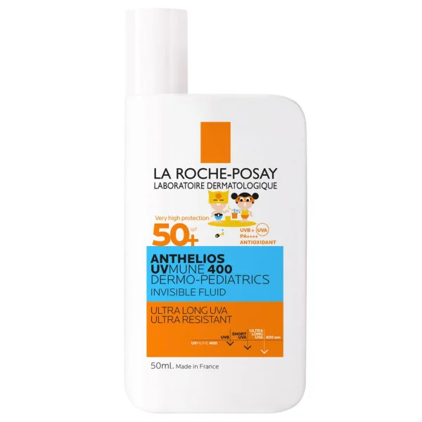 La Roche-Posay Anthelios UVMune 400 Dermo-Pediatrics, fluid ochronny do twarzy dla dzieci, SPF 50+, 50 ml