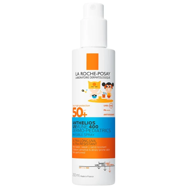 La Roche-Posay Anthelios UVMune 400 Dermo-Pediatrics, niewidoczny spray ochronny dla dzieci, SPF 50+, 200 ml