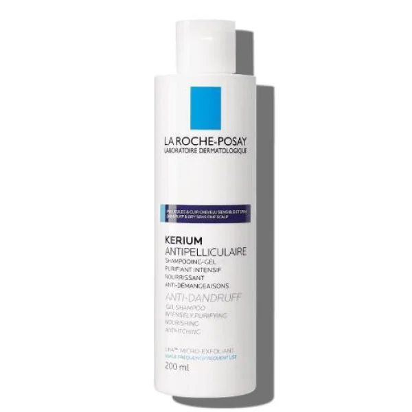 La Roche Posay Kerium, szampon przeciwłupieżowy do włosów tłustych, 200 ml