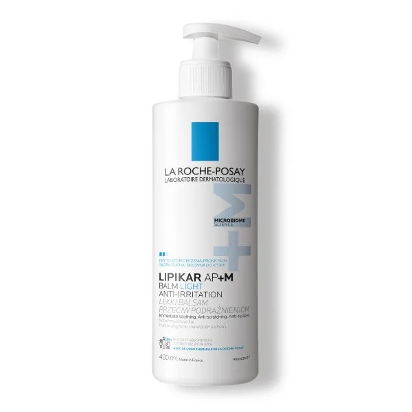 La Roche-Posay Lipikar Baume Light AP+M, lekki balsam do ciała, skóra wrażliwa, sucha, skłonna do atopii, 400 ml