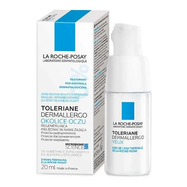 La Roche-Posay Toleriane Dermallergo, krem pod oczy, regenerująca pielęgnacja nawilżająca, 20 ml