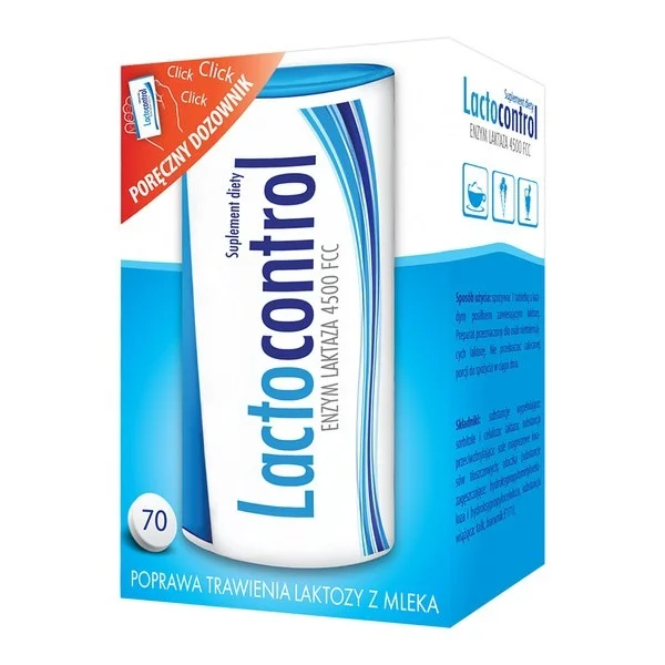Lactocontrol enzym laktaza 4500 FCC, 70 tabletek