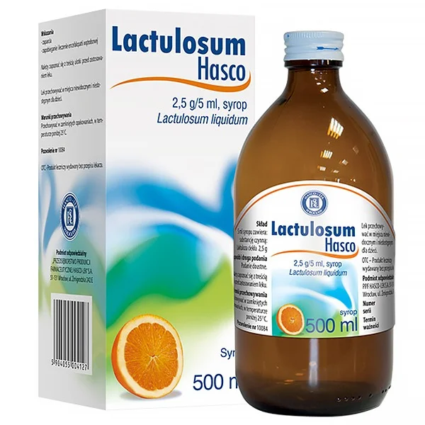 Lactulosum Hasco 2,5 g/ 5 ml, syrop, smak pomarańczowy, 500 ml