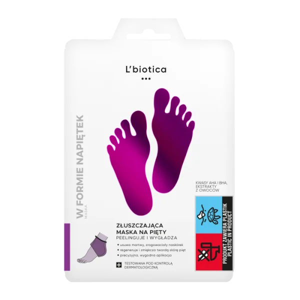 L'Biotica, maska złuszczająca na pięty, złuszczające napiętki, 18 g