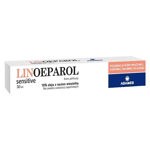 Linoeparol Sensitive, krem półtłusty, skóra wrażliwa, atopowa i skłonna do alergii po 3 roku życia, 30ml