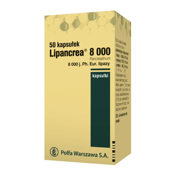 Lipancrea 8000 j., 50 kapsułek