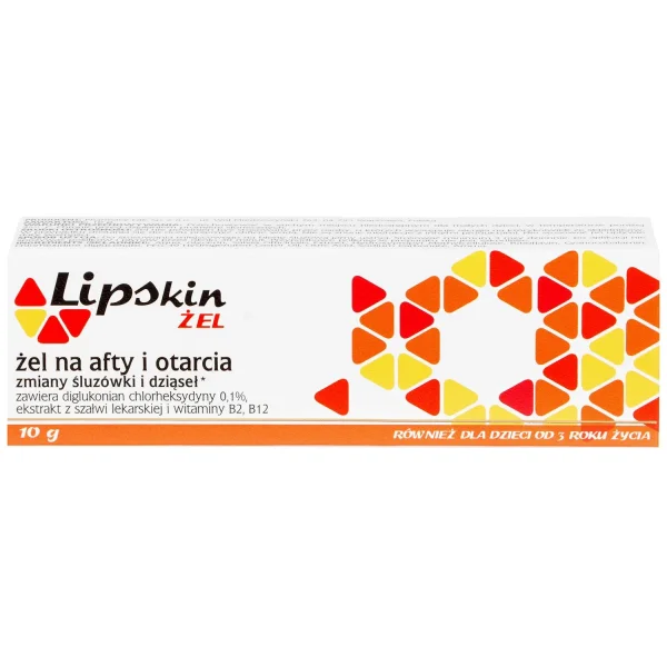 Lipskin, żel na afty, otarcia, zmiany śluzówki i dziąseł, 10 g