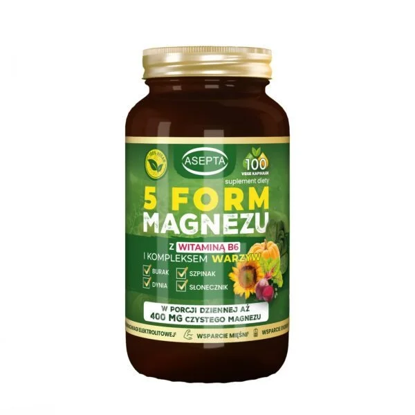 Asepta 5 Form Magnezu, 100 kapsułek