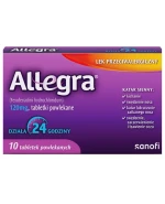 Allegra 120 mg, 10 tabletek powlekanych