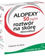 Alopexy 5 % (50 mg/ml), roztwór do stosowania na skórę, 3 x 60 ml