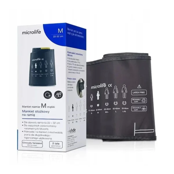 Mankiet do ciśnieniomierzy Microlife, rozmiar M (22-32 cm), 1 sztuka