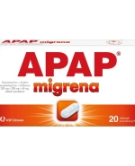 Apap Migrena 250 mg + 250 mg + 65 mg, 20 tabletek powlekanych