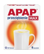 Apap Przeziębienie Max 1000 mg + 50 mg + 12,2 mg, proszek do sporządzania roztworu doustnego, 8 saszetek