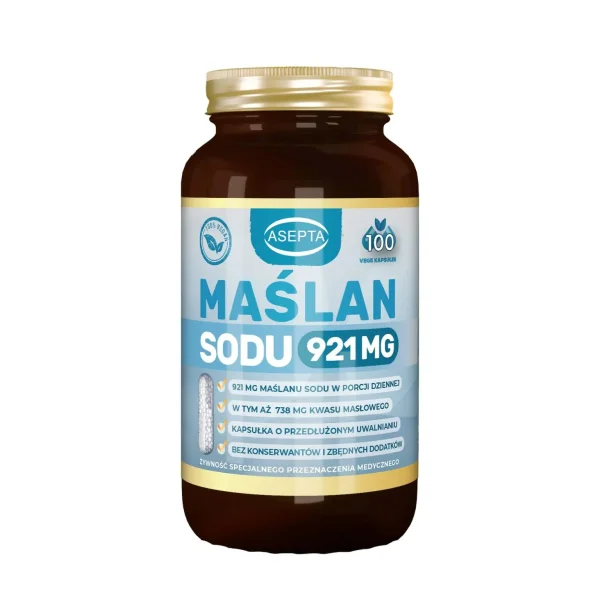 Asepta Maślan sodu, 100 kapsułek