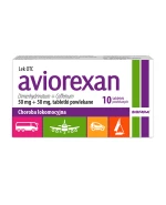 Aviorexan 50 mg + 50 mg, na chorobę lokomocyjną, 10 tabletek powlekanych