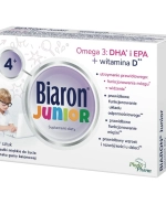 Biaron Junior, dla dzieci powyżej 4 lat i dorosłych, smak owocowej gumy balonowej, 30 kapsułek do żucia