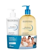 Zestaw Bioderma Atoderm, kojący balsam emolientowy, 500 ml + ultra-odżywczy olejek pod prysznic 1000 ml