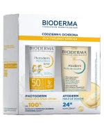 Zestaw Bioderma Codzienna Ochrona dla Twojego Dziecka, spray, od 12 miesiąca, SPF 50+, 200 ml + olejek od kąpieli, 200 ml