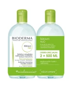 Bioderma Sebium H2O, płyn micelarny do skóry tłustej, mieszanej, trądzikowej, 2 x 500 ml