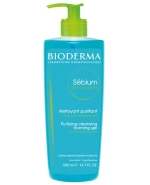 Bioderma Sebium Gel Moussant, antybakteryjny żel do mycia twarzy, cera mieszana i trądzikowa, 500 ml