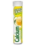 Calcium + witamina C, smak cytrynowy, 20 tabletek musujących
