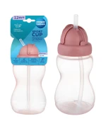 Canpol Babies, kubek niekapek z rurką i odważnikiem, różowy, od 12 miesiąca, 270 ml