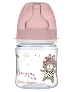 Canpol Babies EasyStart, butelka antykolkowa, szerokootworowa, Bonjur Paris, różowa, 35/231, od urodzenia, 120 ml