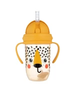 Canpol Babies, kubek niekapek z rurką z odważnikiem, BabiesBoo, gepard, od 6 miesiąca, 270 ml