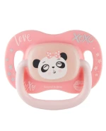 Canpol Babies, smoczek uspokajający, 0-6 miesięcy, silikonowy, symetryczny, świecący w ciemności, Exotic Animals, panda, 1 sztuka