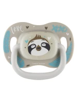 Canpol Babies, smoczek uspokajający, 0-6 miesięcy, silikonowy, symetryczny, świecący w ciemności, Exotic Animals, leniwiec, 1 sztuka