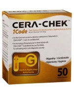 Cera-Chek 1 Code, paski testowe do monitorowania glukozy we krwi, 50 sztuk