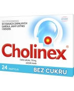 Cholinex 150 mg, bez cukru, 24 pastylki do ssania