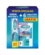Corega Zestaw, krem delikatnie miętowy, 70 g +  tabletki czyszczące, 6 sztuk