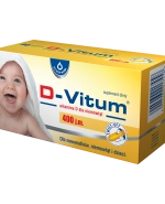 D-Vitum 400 j.m., witamina D dla noworodków, niemowląt i dzieci, 90 kapsułek twist-off