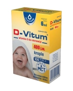 D-Vitum 400 j.m., witamina D dla noworodków, niemowląt i dzieci, krople doustne, 6 ml