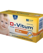D-Vitum 600 j.m., witamina D dla niemowląt od 6 miesiąca, 90 kapsułek twist-off