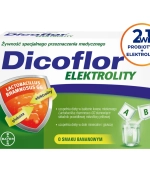 Dicoflor Elektrolity, dla dzieci i dorosłych, smak bananowy, 12 saszetek