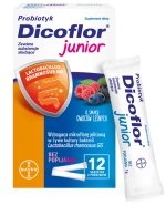 Dicoflor Junior, dla dzieci od 3 roku i dorosłych, smak owoców leśnych, 12 saszetek