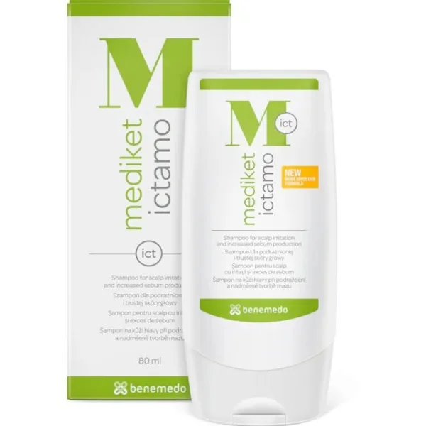 Mediket Ictamo, szampon dla podrażnionej i tłustej skóry głowy, 80 ml