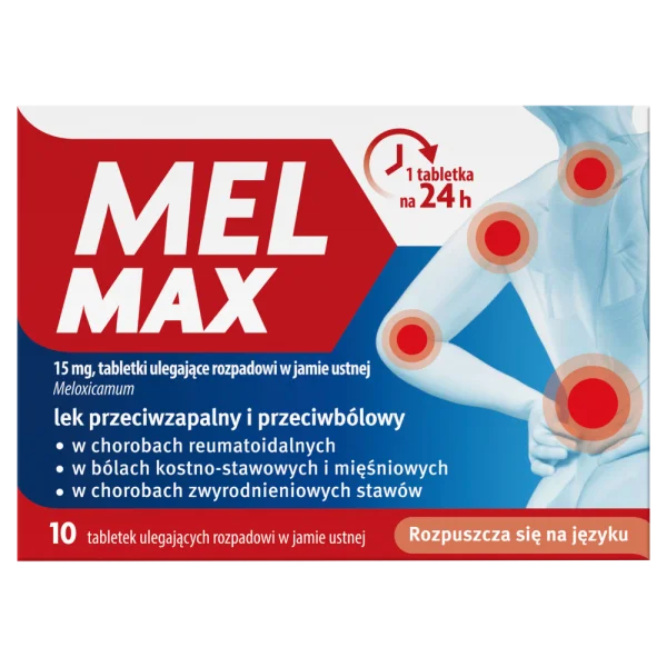 Mel Max 15 mg, 10 tabletek ulegających rozpadowi w jamie ustnej