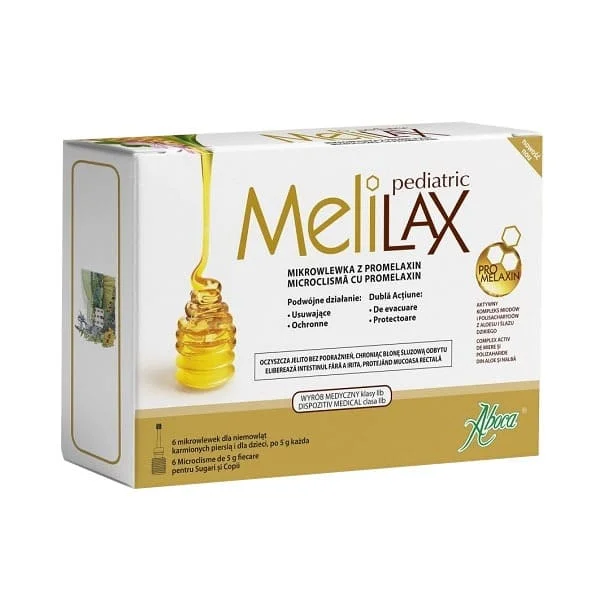 Melilax Pediatric, mikrowlewka doodbytnicza z promelaxin dla dzieci i niemowląt, 5 g x 6 mikrowlewek